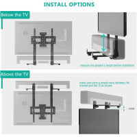 Универсальный крепеж WALI, регулируемый держатель для большинства телевизоров 23-65 дюймов Samsung, Bose, Sonos, LG, Vizio, черный (2015)