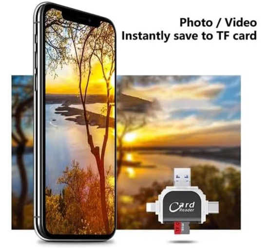 Универсальный многопортовый считыватель карт памяти LUCKY 4в1, розовый (4155)