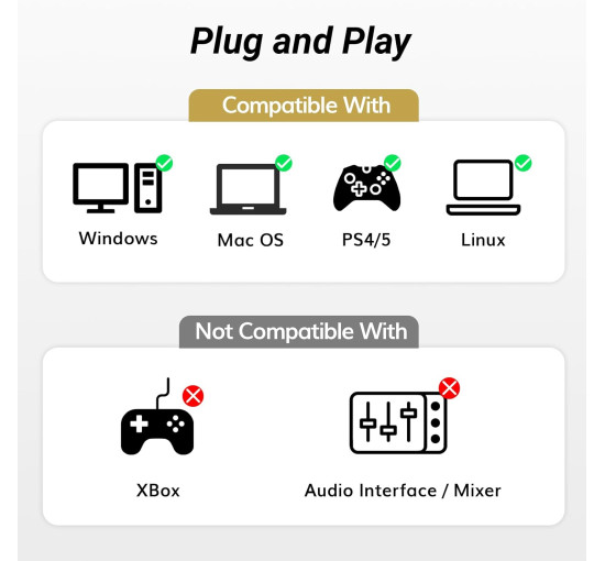 USB-мікрофон TONOR TC30, комп'ютерний мікрофон зі штативом, амортизатором для ігор, потокової передачі, подкастингу, чорний (0106)