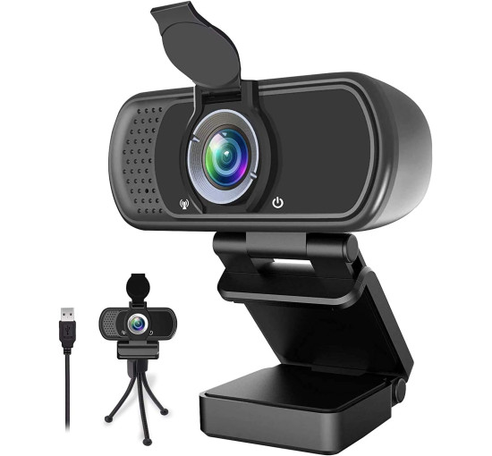 Веб-камера ZIQIAN N5 HD 1080p із стереомікрофоном, чорна (0115)