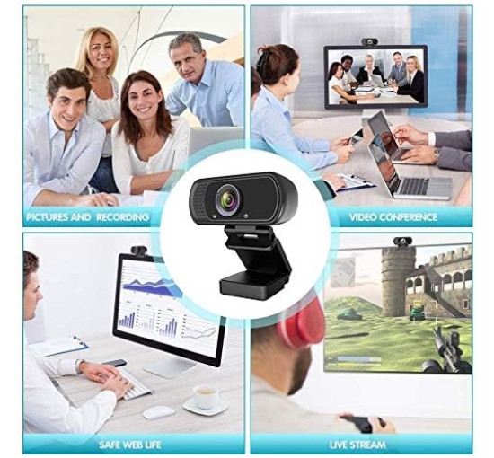 Веб-камера ZIQIAN N5 HD 1080p із стереомікрофоном, чорна (0115)