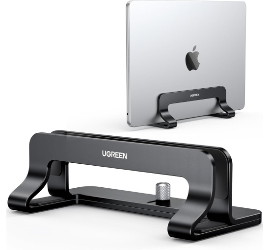 Вертикальна підставка для ноутбука UGREEN, регульована підставка для ноутбука, тримач-док, алюмінієва настільна підставка, чорна (0014)