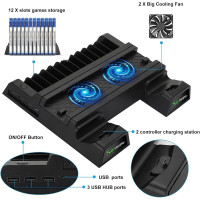 Вертикальная подставка охлаждения EEEKit для PS4 с 2 зарядными станциями для контроллеров, черный (3054) Вертикальная подставка охлаждения EEEKit для PS4 с 2 зарядными станциями для контроллеров, черный (3054)