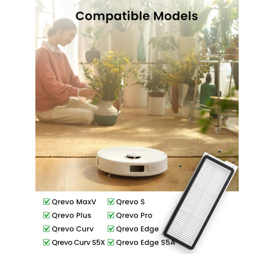 Високоефективні фільтри Rrochio, сумісні з робот-пилососом Roborock Qrevo MaxV, 4шт (4024)