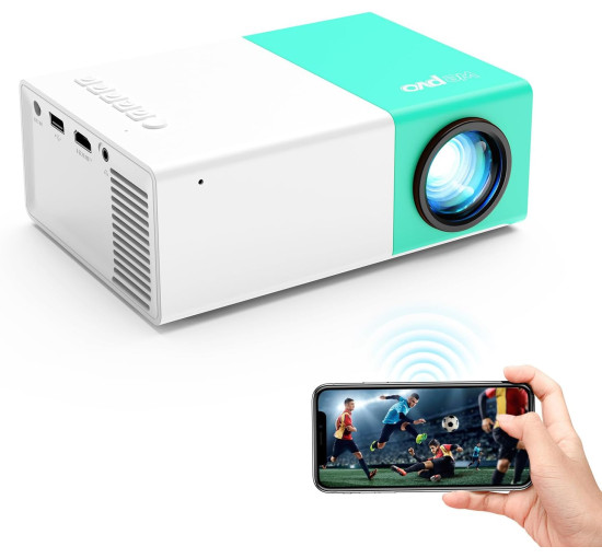 Wepvo Портативний кінопроектор YG300Plus із Wi-Fi, HDMI, TYPE-C, Wi-Fi 2.4G+5.8G, м'ятно-зелений (5112)
