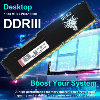 Yongxinsheng Комплект оперативной памяти DDR3 16 ГБ (8 ГБ x 2), 1333 МГц, PC3-10600 UDIMM, черный (5126)