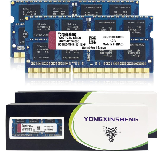 Yongxinsheng Комплект пам'яті 16 ГБ (2x8 ГБ) DDR3L / DDR3 RAM 1600 MHz, синя (5127)