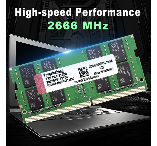 Yongxinsheng Модуль оновлення пам'яті DDR4 2666 МГц 16 ГБ, PC4-21300 SODIMM без ECC (5129)