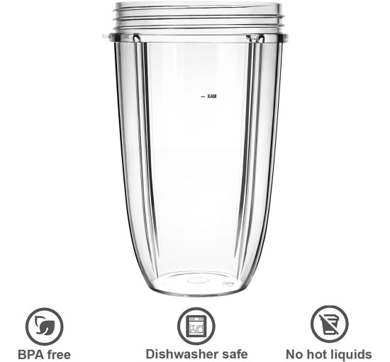 Запасні чашки QUIENKITCH для блендера Nutribullet, сумісні з блендерами NutriBullet потужністю 600 Вт та 900 Вт (2094)