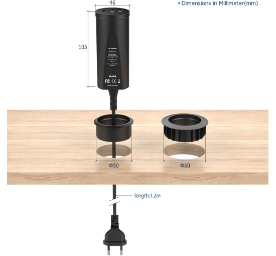 Зарядний пристрій Simpeak C88 45 Вт USB C з кількома роз'ємами, чорний (2188)