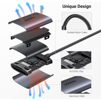 Зчитувач карт пам'яті UGREEN USB C, 2-в-1, Micro SD для TF SD Micro SD SDXC SDHC, сумісний з iPhone 16 15, Samsung Galaxy, сірий (0016)