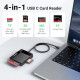 Зчитувач карт пам'яті UGREEN USB C 4-в-1, адаптер для карт пам'яті SD Micro SD MS CF Compact Flash, сумісний з iPhone 15, чорний (0015)