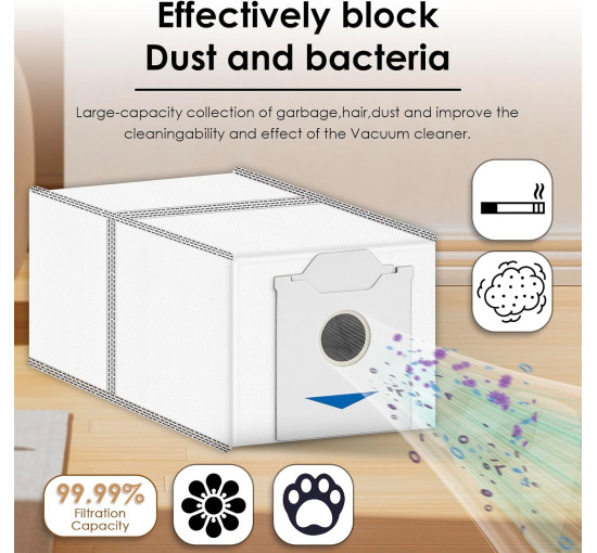 Змінні пилозбірники CHAIN ​​PEAK T30 Omni / T30 Pro Omni, сумісні з роботизованими пилососами ECOVACS DEEBOT (4004)