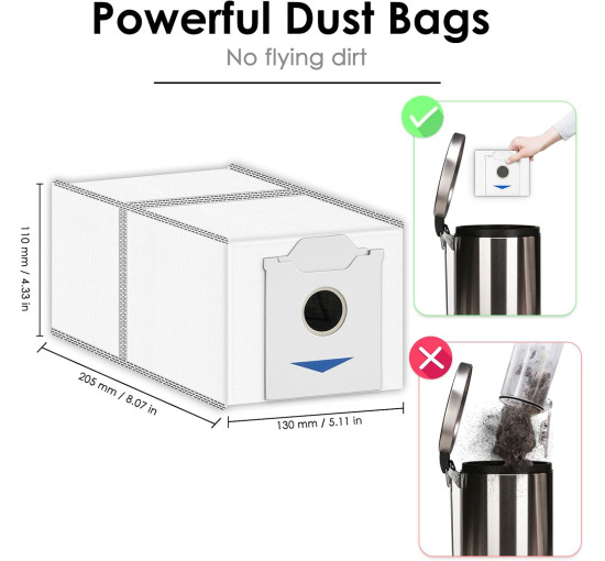 Змінні пилозбірники CHAIN ​​PEAK T30 Omni / T30 Pro Omni, сумісні з роботизованими пилососами ECOVACS DEEBOT (4004)