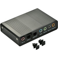 Внешняя 6-канальная звуковая карта LEAGY CM6206 USB 2.0 5.1 объемный звук, совместимый с Windows 10/8/7/XP, черный (2085)