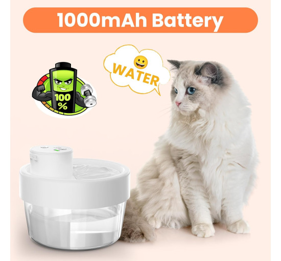 Акумуляторний фонтанчик Pewkim TZ-WF07 для домашніх тварин, білий (4003)