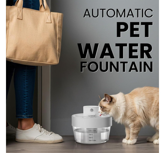 Акумуляторний фонтанчик Pewkim TZ-WF07 для домашніх тварин, білий (4003)