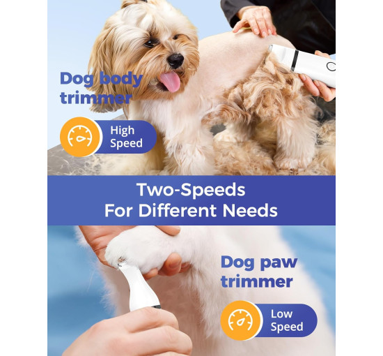 Бездротовий набір для грумінгу собак Oneisall N12/YH-7700 4-в-1 з 2-швидкісними машинками для стрижки собак та котів білий (0007)