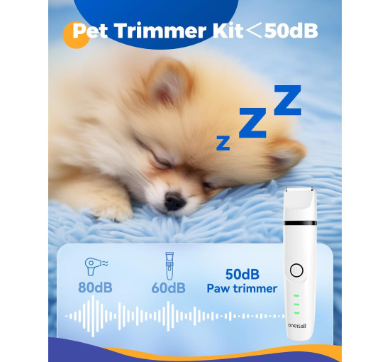 Бездротовий набір для грумінгу собак Oneisall N12/YH-7700 4-в-1 з 2-швидкісними машинками для стрижки собак та котів білий (0007)