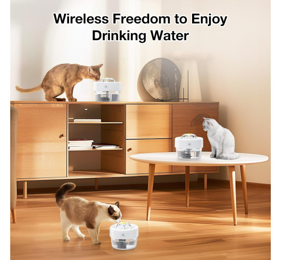 Фонтан-поїлка для домашніх тварин AOZOOM TZ-WF02 зі світлодіодним підсвічуванням, білий (4007)