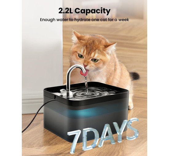 Фонтан-поилка для домашних животных PawPoll FW-D01, черный (3192)