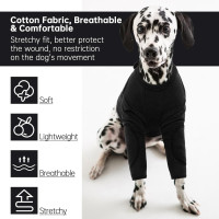 Комбінезон для собак PUMYPOREITY із захистом від травм передніх кінцівок, чорний (3179)