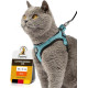 Комплект шлейки для кошек Tierhood 123698745 с поводком, Размер S, синий (4193)