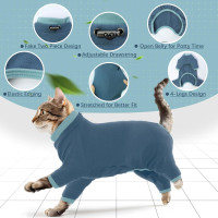 Костюм для догляду за котами PUMYPOREITY, Синьо-сірий (3184)