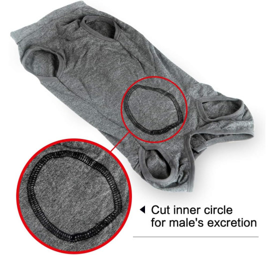 Костюм для відновлення собак Dotoner 2X-Large , черевна рана, післяопераційний жилет для домашніх тварин, сірий (2011)