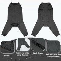 Костюм PUMYPOREITY для собак после операции, серый (3191)