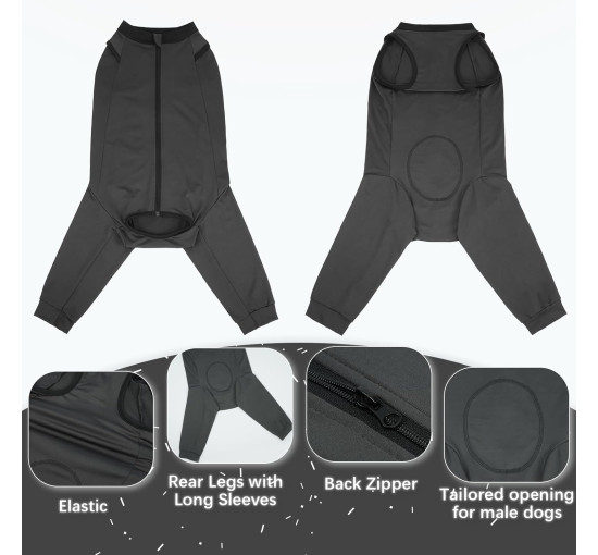 Костюм PUMYPOREITY для собак после операции, серый (3191)