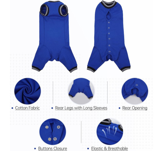 Костюм PUMYPOREITY для восстановления кошек после операции, синий (3188)