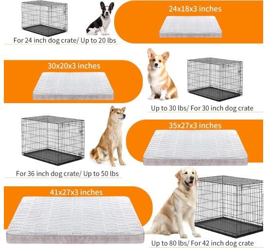 Лежак для собак Baodan Extra Large, ортопедичні ліжка для собак зі знімними та водонепроникними чохлами, світло-сірий (2059)