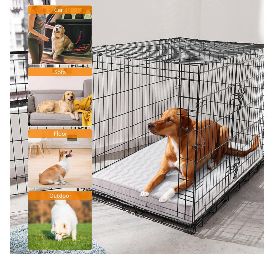 Лежак для собак Baodan Extra Large, ортопедичні ліжка для собак зі знімними та водонепроникними чохлами, світло-сірий (2059)