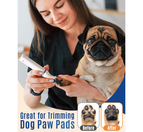 Машинка для стрижки собак Oneisall C61 з подвійними лезами, бездротовий тример для грумінгу дрібних домашніх тварин, білий (0066)