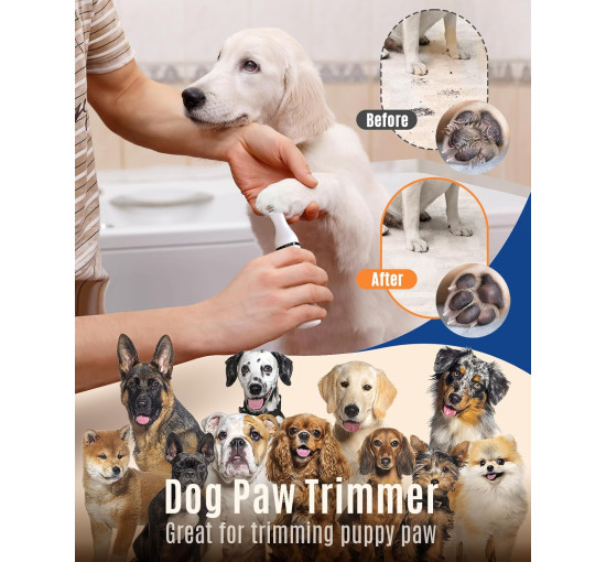 Машинка для стрижки собак Oneisall C61 з подвійними лезами, бездротовий тример для грумінгу дрібних домашніх тварин, білий (0066)