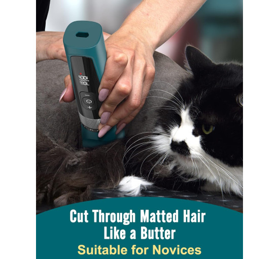 Машинки для стрижки котів Oneisall YP-7268 5-швидкісний комплект для грумінгу котів, бездротова машинка для стрижки котів, зелена (0065)