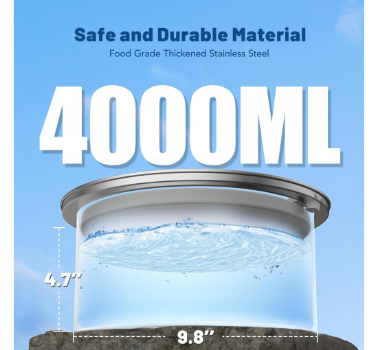 Миска для води для собак Smartoo 4 л, без розливання (4165)