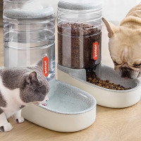Набор автоматических кормушек для домашних животных HKUKUUU, 3,8 л х 2 шт., серый (3100)