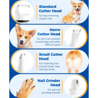 Набір для грумінгу собак Oneisall ON-D06EU 4в1, з 4 головками та шліфувальною машинкою, білий (0009)