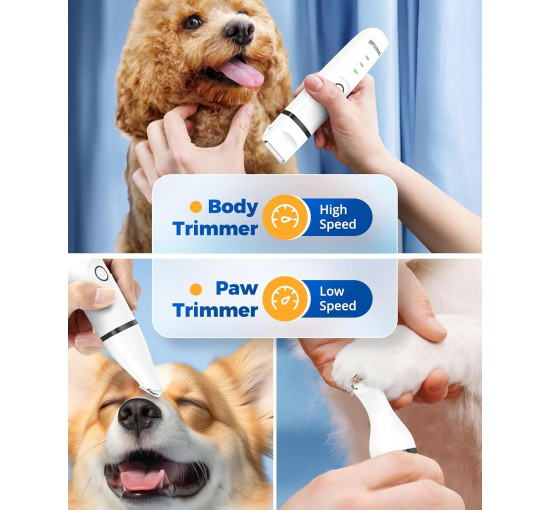 Набір для грумінгу собак Oneisall ON-D06EU 4в1, з 4 головками та шліфувальною машинкою, білий (0009)