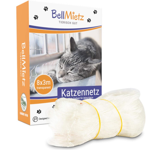 Надзвичайно велика захисна сітка BellMietz для котів 8x3 м без свердління (3071)