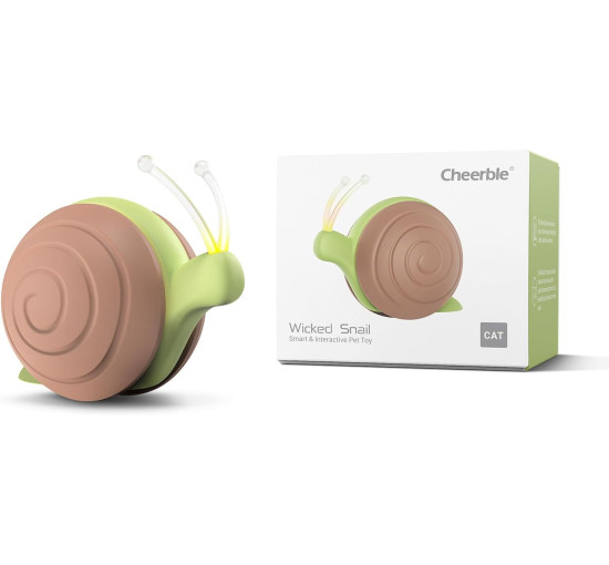 Интерактивная игрушка для кошек Cheerble, Злая улитка, коричневая (3069)