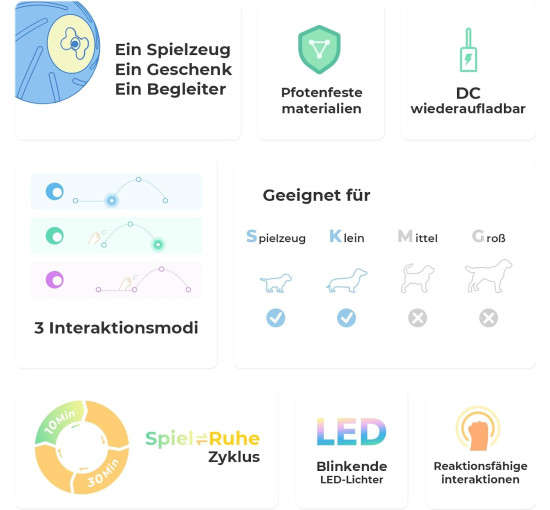 Интерактивный мяч для собак Cheerble C1221, голубой (3063)