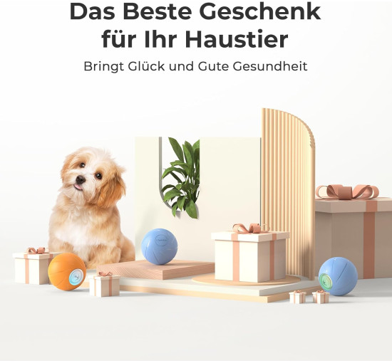 Интерактивный мяч для собак Cheerble C1221, голубой (3063)