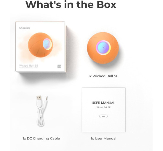 Интерактивный мяч для собак Cheerble C1221, оранжевый (3064)