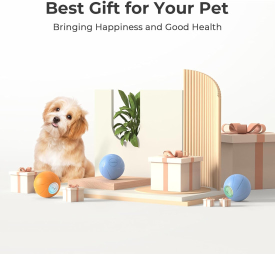 Интерактивный мяч для собак Cheerble C1221, оранжевый (3064)