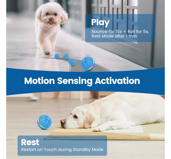 Интерактивный мяч для собак PETTOM PT-YCW119076, синий (4067)