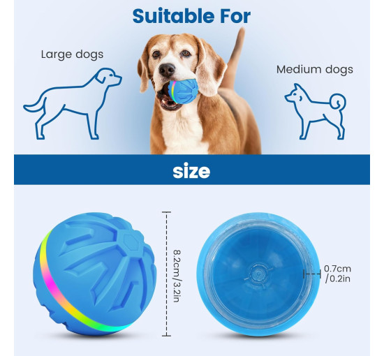 Интерактивный мяч для собак PETTOM PT-YCW119076, синий (4067)