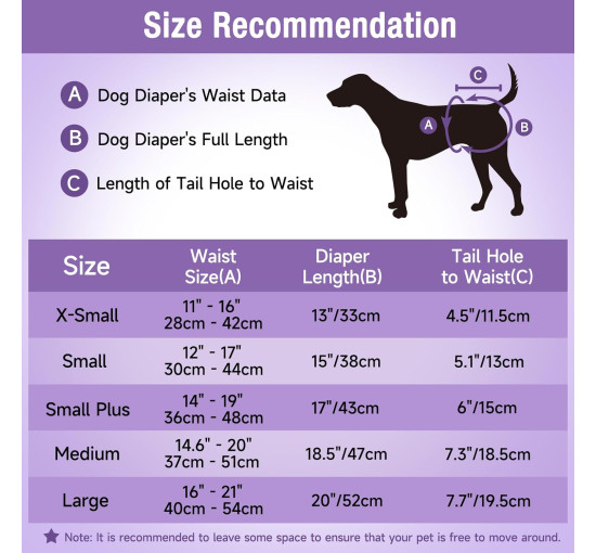 Одноразові підгузки для собак MICOOYO MICDFDN-L-20 для собак жіночої статі в період тічки, фіолетовий (3087)